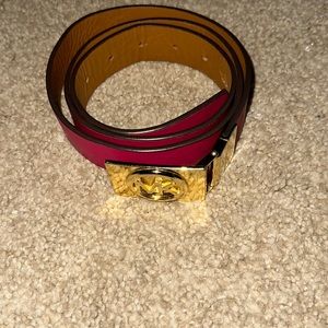 MICHAEL KORS LEATHER PINK/Brown Belt MK Reversible